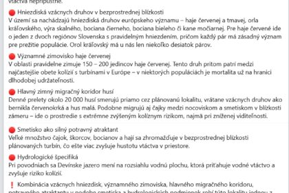 Stanovisko SOS/BirdLife Slovensko k navrhovanému veternému parku Stupava